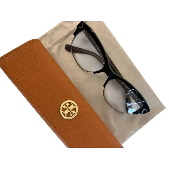 Tory Burch Womens Black Cat-Eye Eyeglasses TY2083 T390 53-16-140 Logo Case - Picture 5 of 8